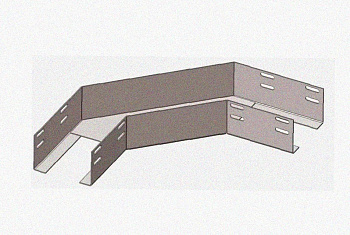 Лоток угловой перфорированный КГ 150х50-90 УТ1,5 поворот на 90, горячее цинкование, S1,5