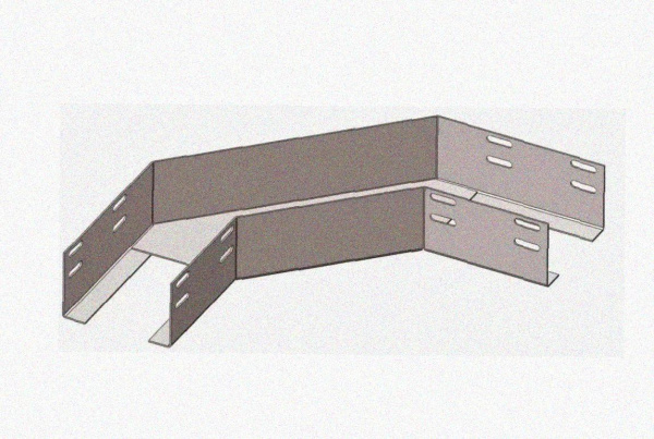 Лоток угловой перфорированный КГ 150х50-90 УТ1,5 поворот на 90, горячее цинкование, S1,5