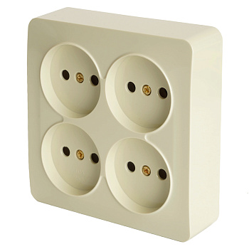 Розетка 4-местная б/з открытой установки, квадрат, STEKKER, 250В, 10А, IP20, серия София, слоновая кость, MST10-14S-04 Розетка 4-местная б/з открытой установки, квадрат, STEKKER, 250В, 10А, IP20, серия София, слоновая кость, MST10-14S-04