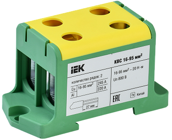 Клемма вводная силовая КВС 16-95мм2 2х-рядная PE IEK