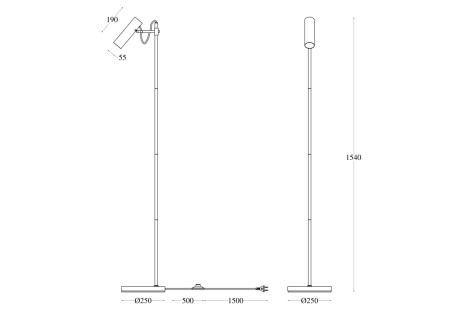 Торшер 1*GU10 40Вт Белый IP20 Bansky MOD129FL-01W Technical