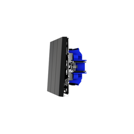 Выключатель встраиваемый Voltum S70 трехклавишный 10А, (черный матовый)