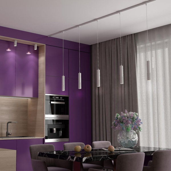 Трехфазный трековый cветильник,провод 1м IP20 GU10 50W 220V MAIS белый NOVOTECH