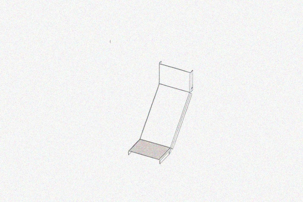 Крышка лотка КЛП 250х80-90 УТ1,5 для поворота трассы вверх на 90, оцинкованный лист S1,0