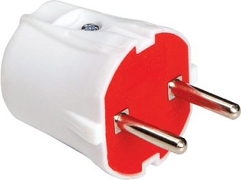 Вилка без заземления 10А белый (100/400)