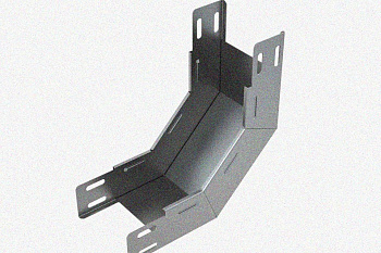Лоток замковый глухой КСЗГ 100х100-90 УХЛ1 для поворота трассы вниз на 90, оцинкованный лист S1,5