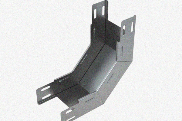 Лоток замковый глухой КСЗГ 100х100-90 УХЛ1 для поворота трассы вниз на 90, оцинкованный лист S1,5