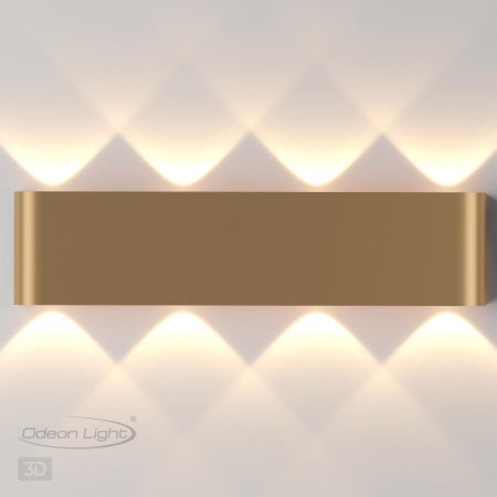 Настенный св-к LED 3000K 8W 220V MAGNUM золотистый/металл ODEON LIGHT