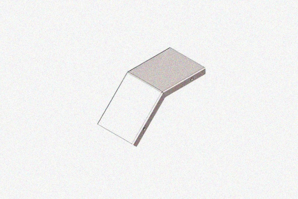 Крышка лотка замкового КЛСЗ 200х50-45 УТ1,5 для поворота трассы вниз на 45, оцинкованный лист S1,5