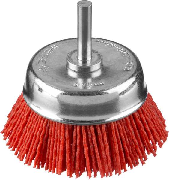 Профессионал. Щетка чашечная для дрели, нейлоновая проволока с абразивным покрытием, 75мм ЗУБР