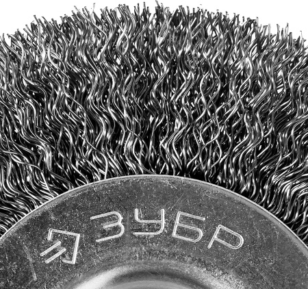 Профессионал. Щетка дисковая для точильно-шлифовального станка, витая стальная проволока 0,3мм, 100х12,7мм ЗУБР