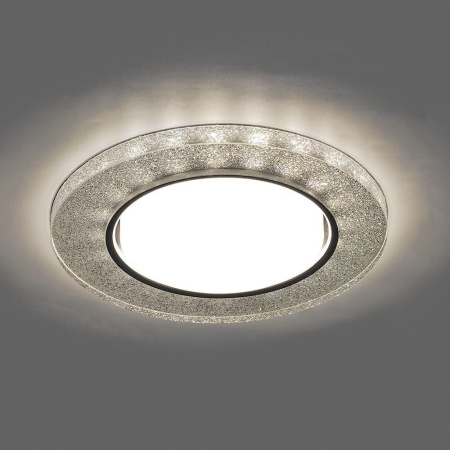 Св-к встр.с белой LED подсветкой Feron CD4041 потолочный GX53 без лампы, серебро, хром