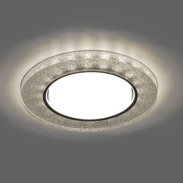Св-к встр.с белой LED подсветкой Feron CD4041 потолочный GX53 без лампы, серебро, хром