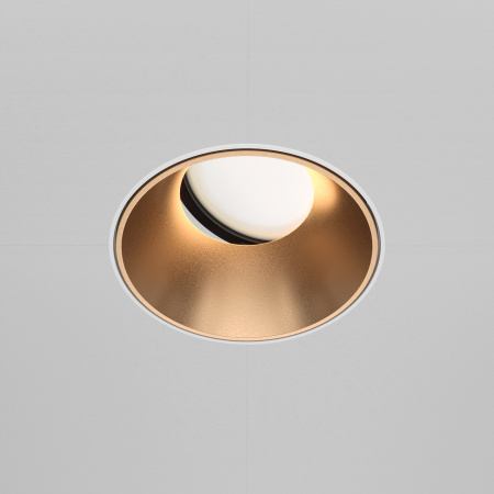 Встраиваемый светильник 1*GU10 10Вт Белый и Матовое золото IP20 Downlight DL051-U-2WMG Technical Maytoni