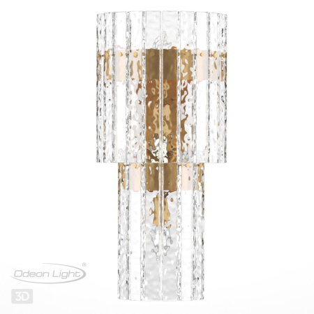 Бра E14 3*40W MERKALE матов.золотой/прозрачный/стекло/ ODEON LIGHT