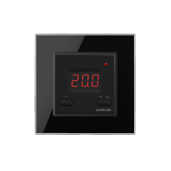 Терморегулятор Welrok ST для рамки LIVOLO с электронным управлением, датчик пола 3 м, цвет черный Терморегулятор Welrok ST для рамки LIVOLO с электронным управлением, датчик пола 3 м, цвет черный