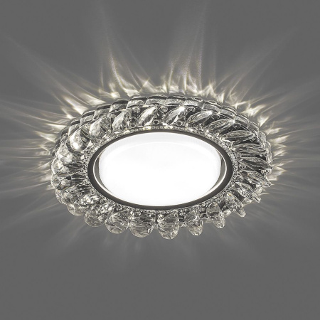 Св-к встр.с белой LED подсветкой Feron CD4034 потолочный GX53 без лампы, прозр., хром