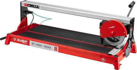 Электроплиткорез "Мастер", длина реза 1020 мм, диск 250 мм, глубина реза 90°-52мм/45°-46мм, стол 1060x468 мм, 1200Вт ЗУБР