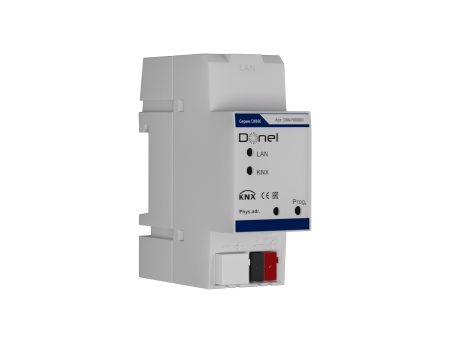 Donel KNX IP-интерфейс 1.0. Монтаж на DIN-рейку, разъем RJ45 для 10/100Base-T, сеть IEEE 802.3, Cерия DKNX
