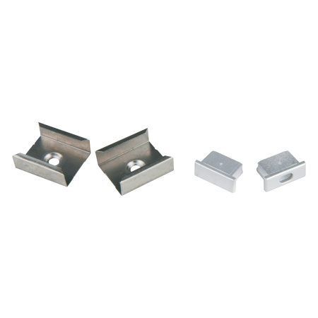 Крепежные скобы (4 шт., сталь) и заглушки (4 шт., пластик) UFE-N12 SILVER A POLYBAG Uniel