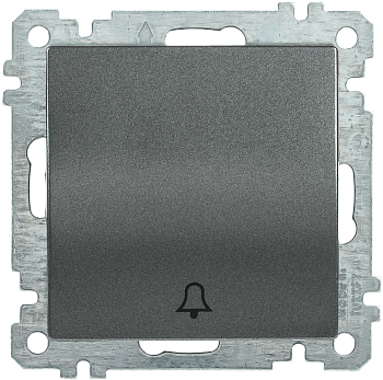 Выключатель 1-клавишный кнопочный звонок ВС10-1-4-Б 10А BOLERO антрацит IEK