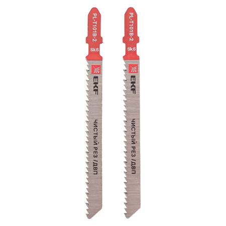 Пилки для электролобзика прямые T101B (чистовой рез по ДВП)(SK5)(2 шт) Expert EKF