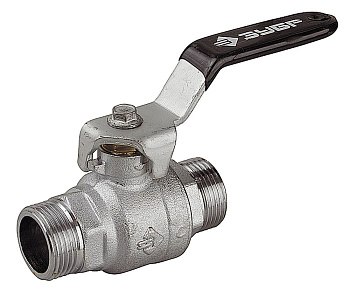 Кран шаровой полнопроходной "папа-папа", ручка, хромиров латунь, 3/4" ЗУБР
