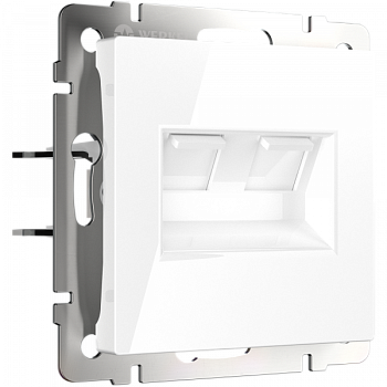Встраиваемые механизмы розетка СУ 2-м Ethernet RJ-45 . Белый IP20 Werkel