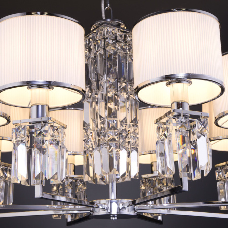 Подвесная люстра с абажурами 8*E14 40Вт хром IP20 Zaffiro (10099/8 хром) Eurosvet Подвесная люстра с абажурами 8*E14 40Вт хром IP20 Zaffiro (10099/8 хром) Eurosvet