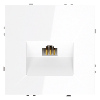 Розетка компьютерная встраиваемая Voltum S70 RJ45 КАТ.6, (белый глянцевый)