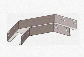 Лоток угловой замковый глухой КГЗГ 400х65-135 УТ1,5 поворот на 135, горячее цинкование, S1,0