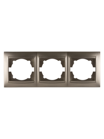 Рамка 3-х постовая горизонтальная бронза "Лама" TDM