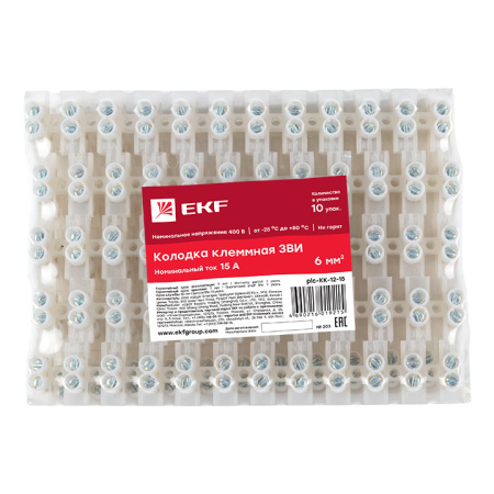 Колодка клеммная (12мм) 15А (10шт) PROxima EKF