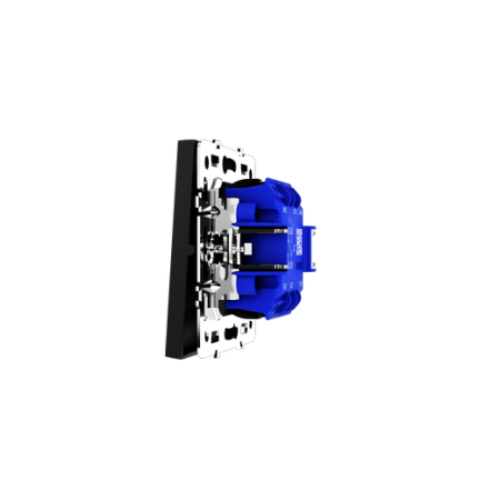 Проходной переключатель встраиваемый Voltum S70 двухклавишный 10А, (черный матовый)