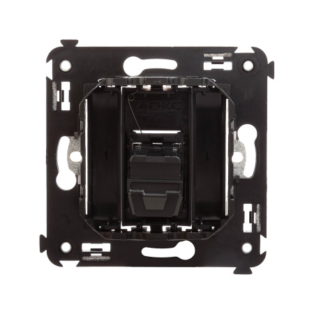 USB 2.0 розетка одинарная в стену, тип А-А, "Avanti", "Черный матовый" DKC