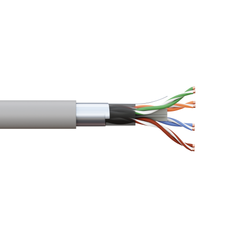 Кабель витая пара TERACOM PRO CAT,6 F/UTP 4 пары solid 23AWG оболочка PVC цвет серый (упак, 305м) EKF