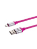 Дата-кабель, ДК 19, USB - micro USB, 1 м, силиконовая оплетка, розовый, TDM