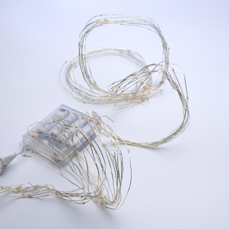 Св/д гирлянда Feron CL53 2м + 1м мультиколор,статичная, с питанием от батареек, прозр.шнур