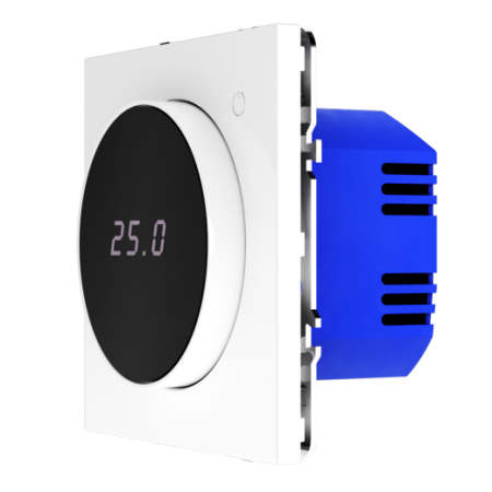 Терморегулятор электронный Voltum S70 с индикацией и датчиком, для теплого пола, (белый глянцевый)