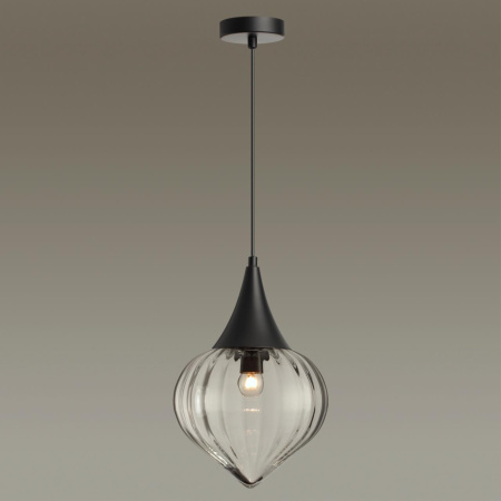 Подвес E14 1*40W KESTA черный/прозрачный/стекло ODEON LIGHT
