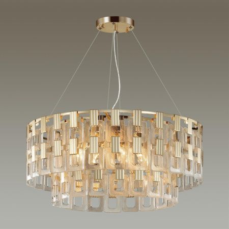 Люстра E14 12*40W BUCKLE золотой/стекло ODEON LIGHT
