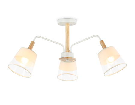 Светильник подвесной TR4737/3 WH/LW белый/светлое дерево E27/3 max 40W D760*350 Ambrella Light