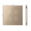 Панель для сенсорного выключателя UK стандарт, 4 клавиши, цвет золотой, стекло Livolo