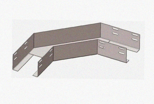 Лоток угловой глухой КГГ 400х100-90 УХЛ1 поворот на 90, горячее цинкование S1,5