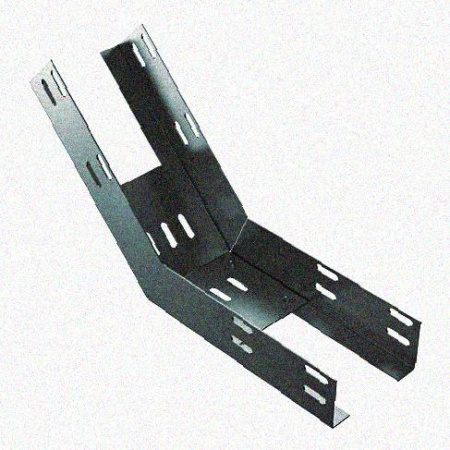 Лоток перфорированный КП 50х50-45 УТ1,5 для поворота трассы вверх на 45, оцинкованный лист S1,0