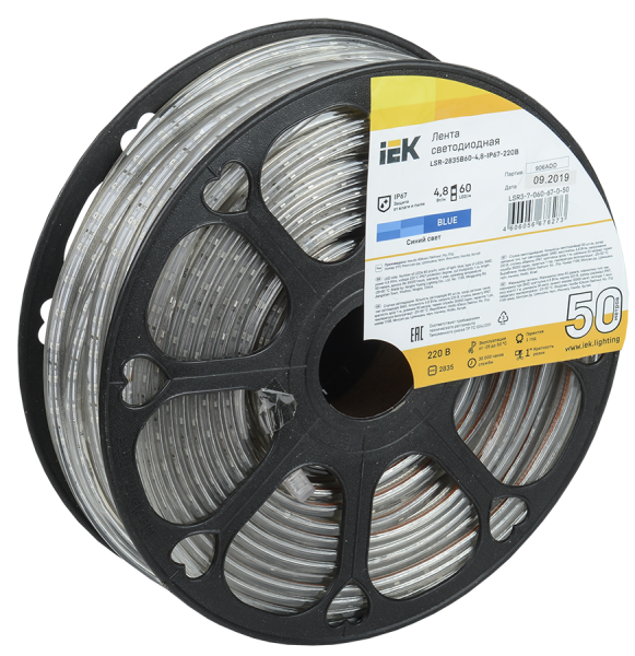 Лента светодиодная 50м LSR-2835B60-4,8-IP67-220В IEK Лента светодиодная 50м LSR-2835B60-4,8-IP67-220В IEK