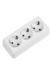 Розетка 3-х местная горизонтальная 2П+3 открытой установки IP20 16A белая "Ладога" TDM
