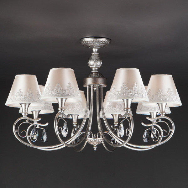 Классическая люстра с абажурами 8*E14 40Вт серебряный IP20 Incanto (60069/8 серебро) Eurosvet Классическая люстра с абажурами 8*E14 40Вт серебряный IP20 Incanto (60069/8 серебро) Eurosvet