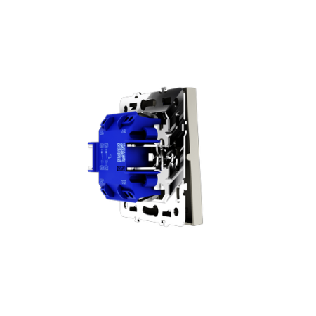 Выключатель с самовозвратом встраиваемый Voltum S70 двухклавишный 10А, (шелк)