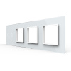 Панель для сенсорного выключателя и 3-х розеток, 2 клавиши, цвет белый, стекло Livolo